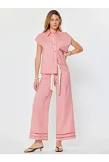 CAP SLEEVE BUTTON DOWN BLOUSE