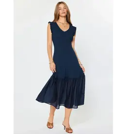 SLVLESS RIBBED CONTRAST TIER MIDI