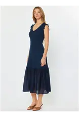 SLVLESS RIBBED CONTRAST TIER MIDI