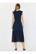 SLVLESS RIBBED CONTRAST TIER MIDI