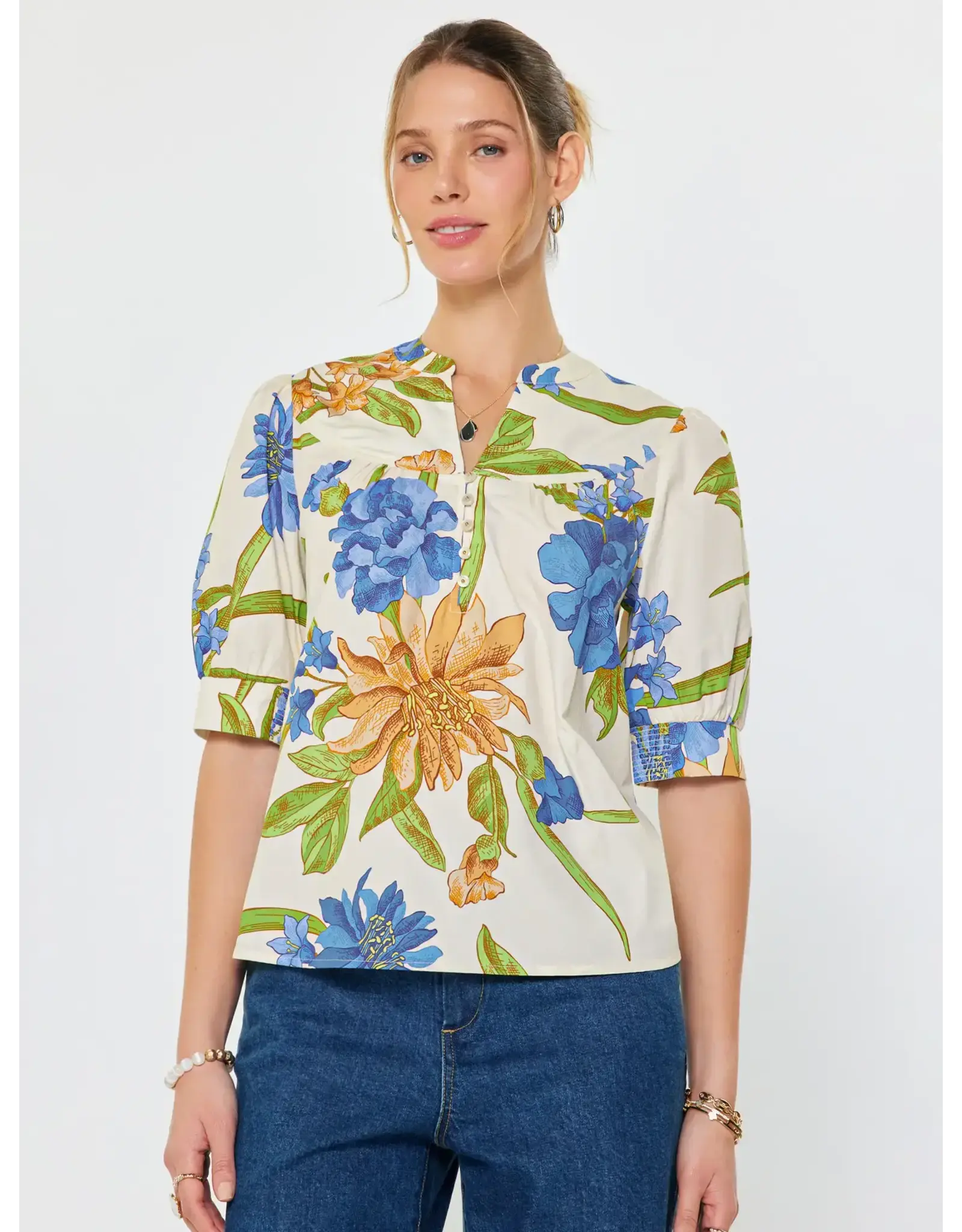 SSLV FLORAL PRINT BLOUSE
