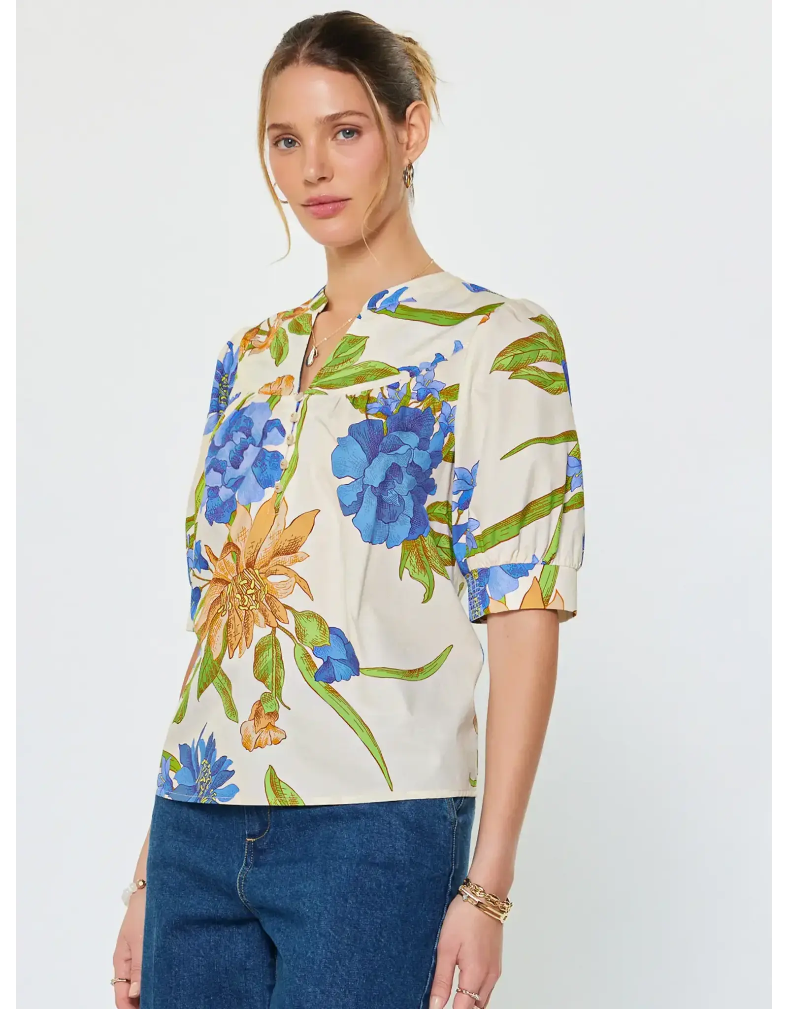 SSLV FLORAL PRINT BLOUSE