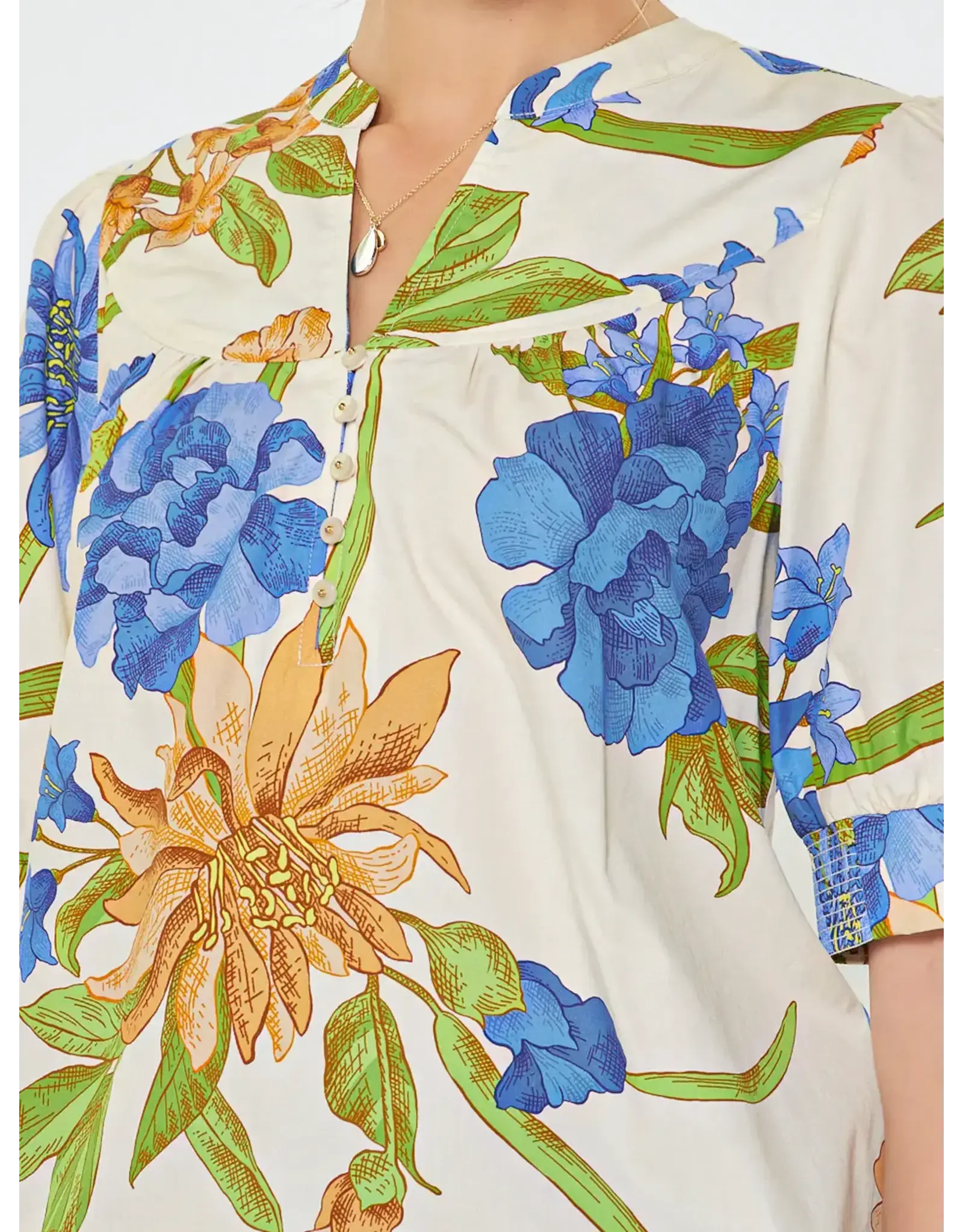 SSLV FLORAL PRINT BLOUSE