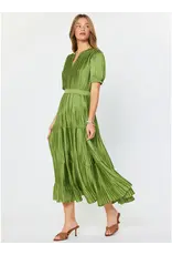 SSLV PLEATED MAXI W/ELASTIC WAIST