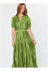 SSLV PLEATED MAXI W/ELASTIC WAIST