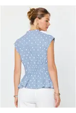 VNECK CAP SLV W/TIE DETAIL