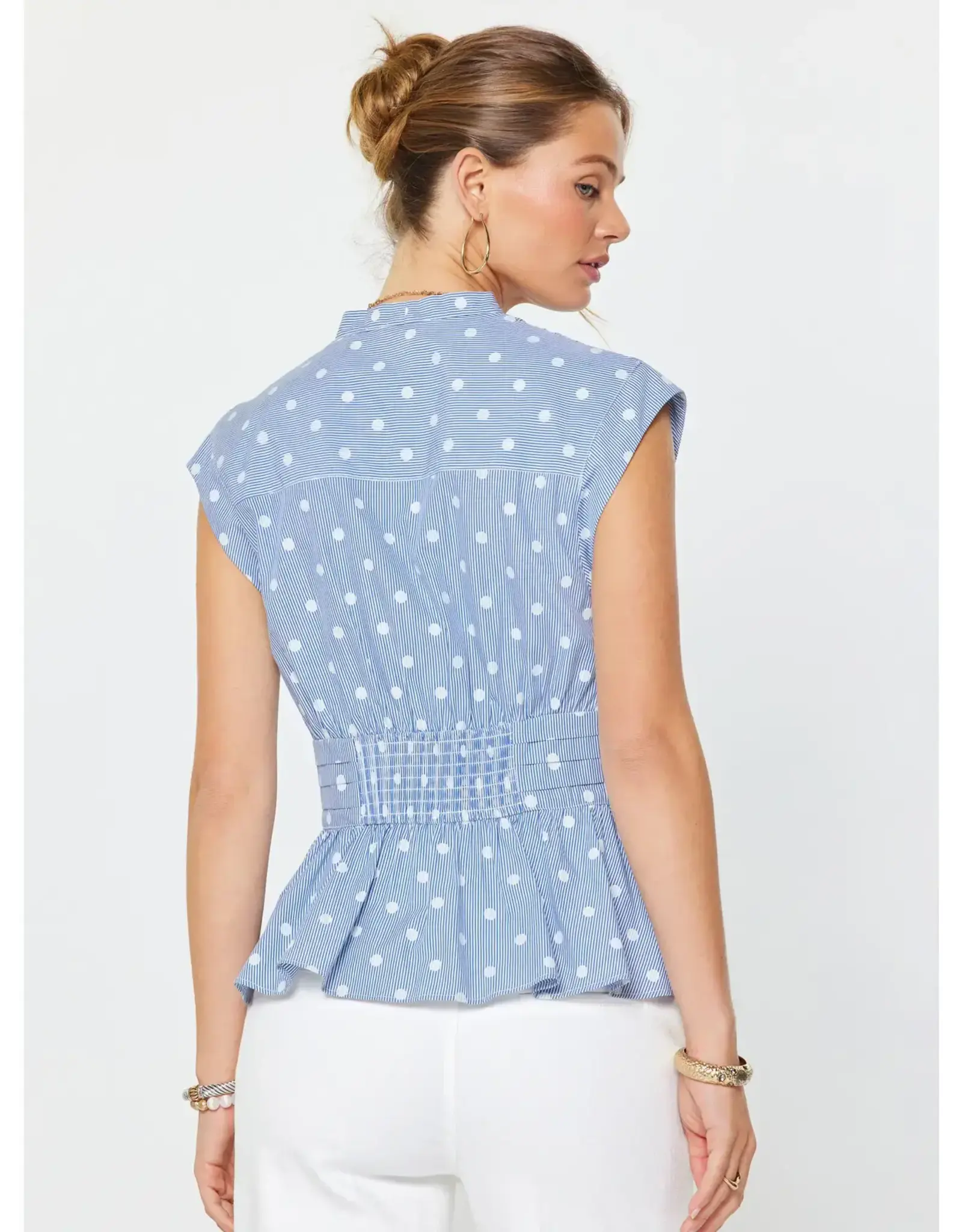 VNECK CAP SLV W/TIE DETAIL