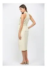 FARRAH CROSS OVER NECK BELTED MIDI DRESS