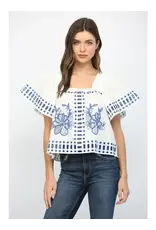 TEDDY RUFFLED SSLV FLORAL TOP