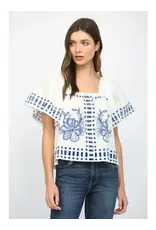 TEDDY RUFFLED SSLV FLORAL TOP