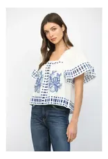 TEDDY RUFFLED SSLV FLORAL TOP