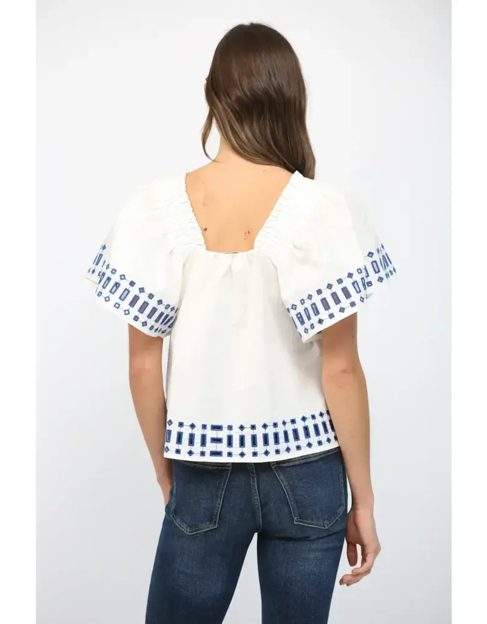 TEDDY RUFFLED SSLV FLORAL TOP