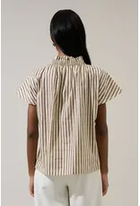 PAIGE STRIPED BUTTON UP TOP