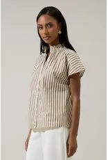 PAIGE STRIPED BUTTON UP TOP