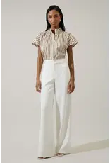 PAIGE STRIPED BUTTON UP TOP