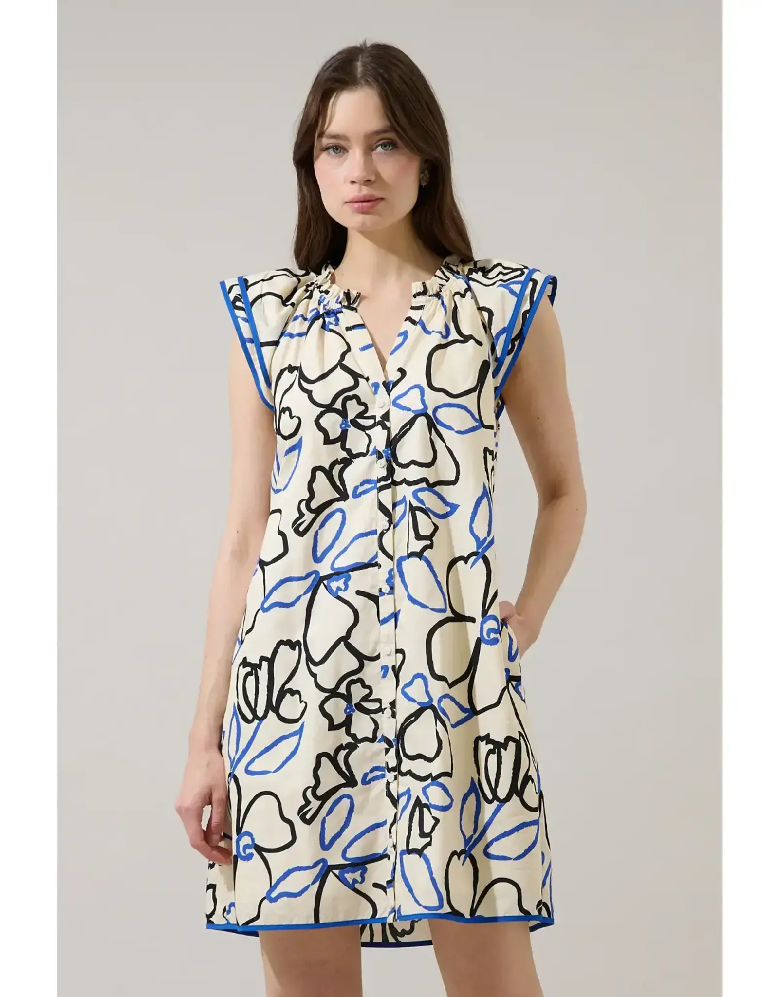 LEYLA RUFFLE MINI DRESS