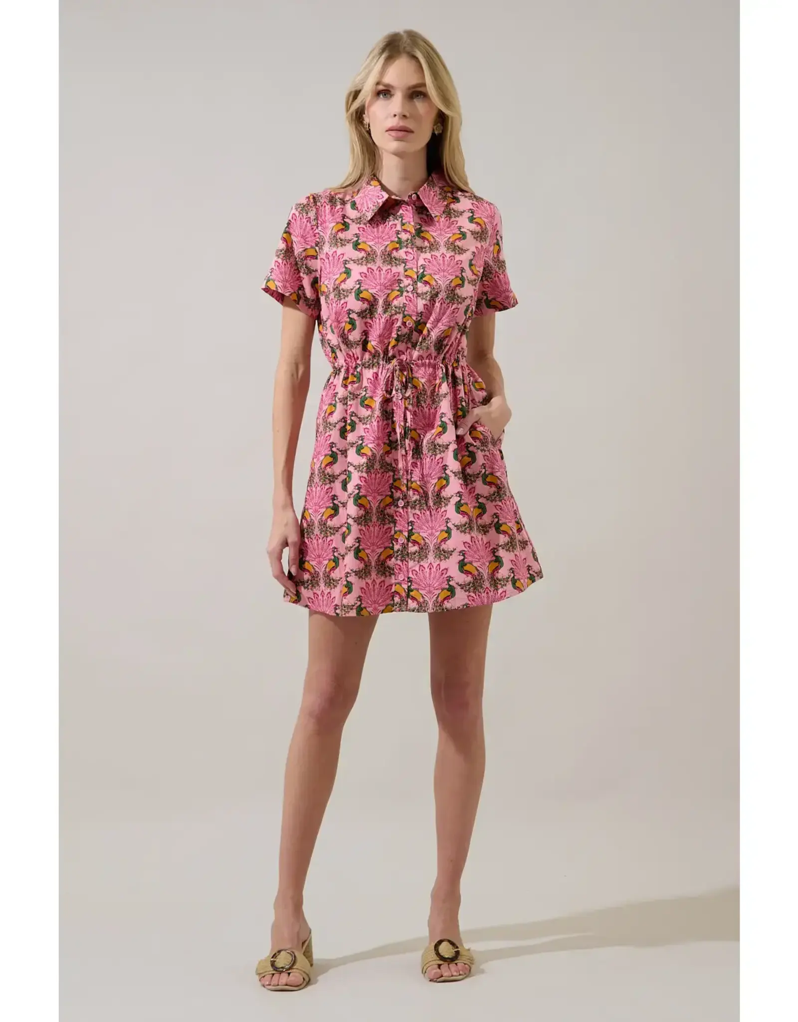 CIERRA PEACOCK MINI DRESS