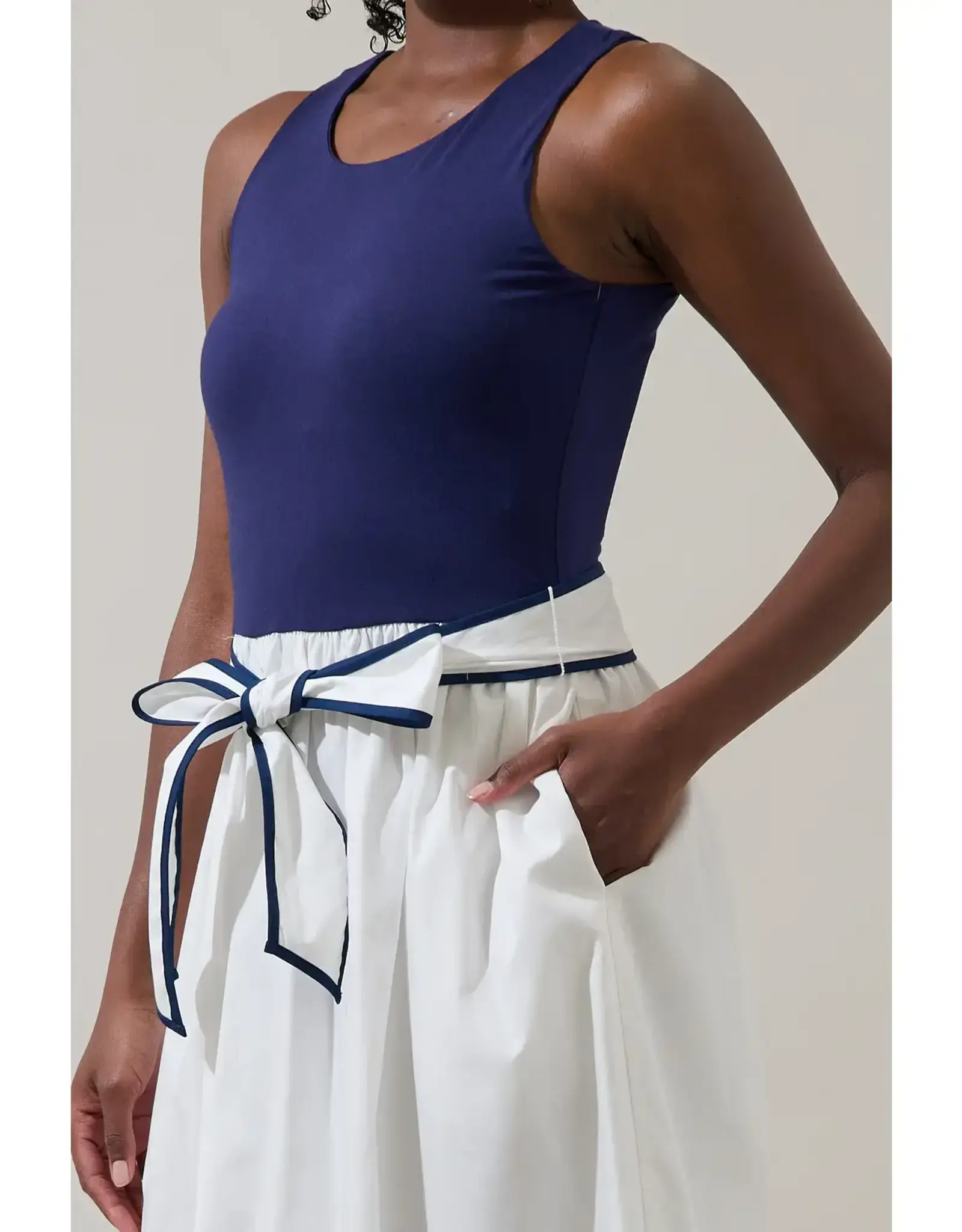 GIANA COLOR BLOCK MIDI DRESS