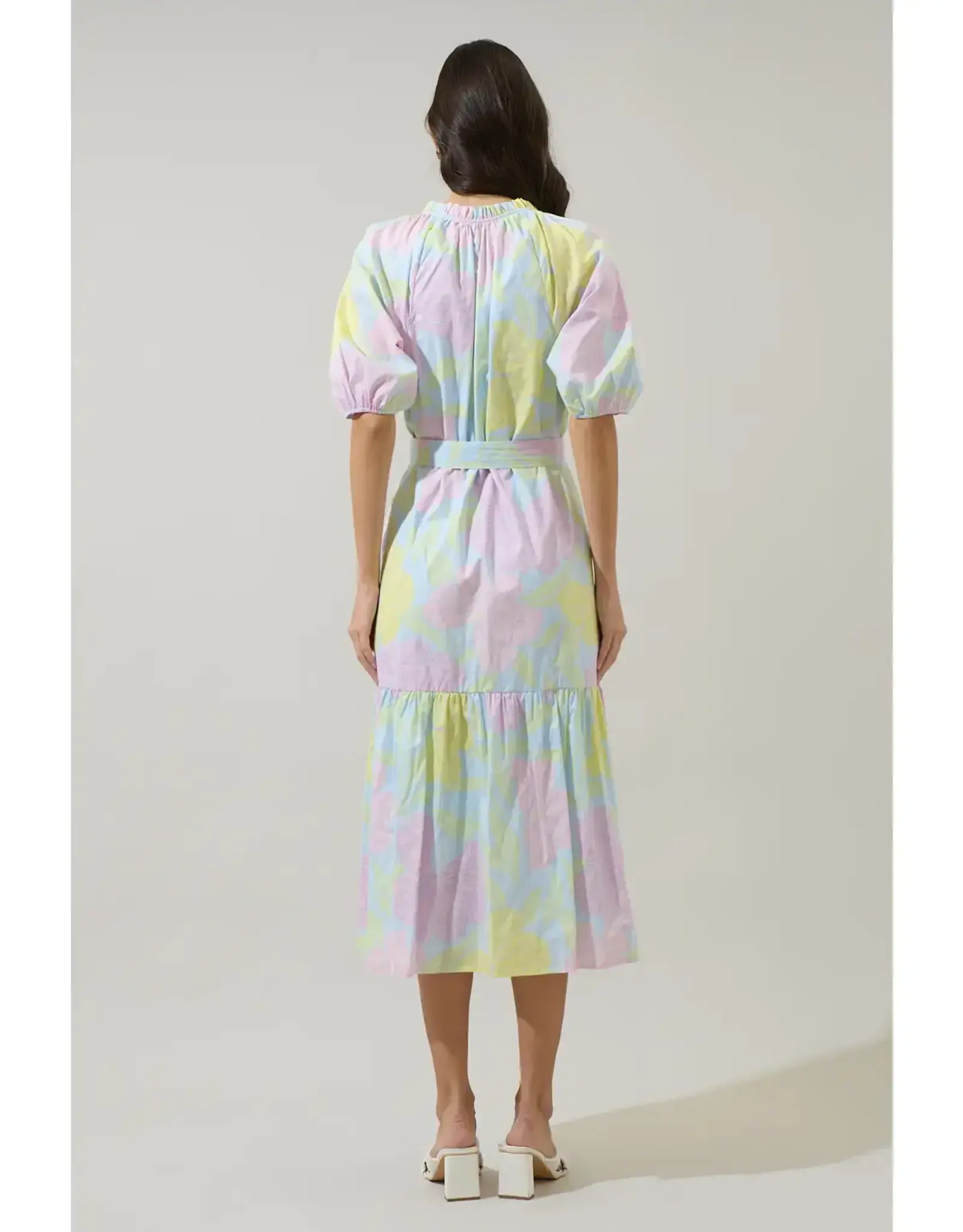 ALEXIA FLORAL TIERED MIDI DRESS