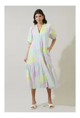 ALEXIA FLORAL TIERED MIDI DRESS