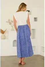 PALM EMB. ELASTIC WAIST SKIRT
