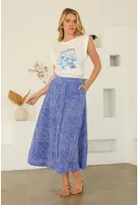 PALM EMB. ELASTIC WAIST SKIRT