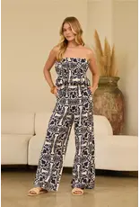 PRINTED STRAPLESS ROMPER