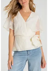 LIVERPOOL SSLV WRAP BLOUSE