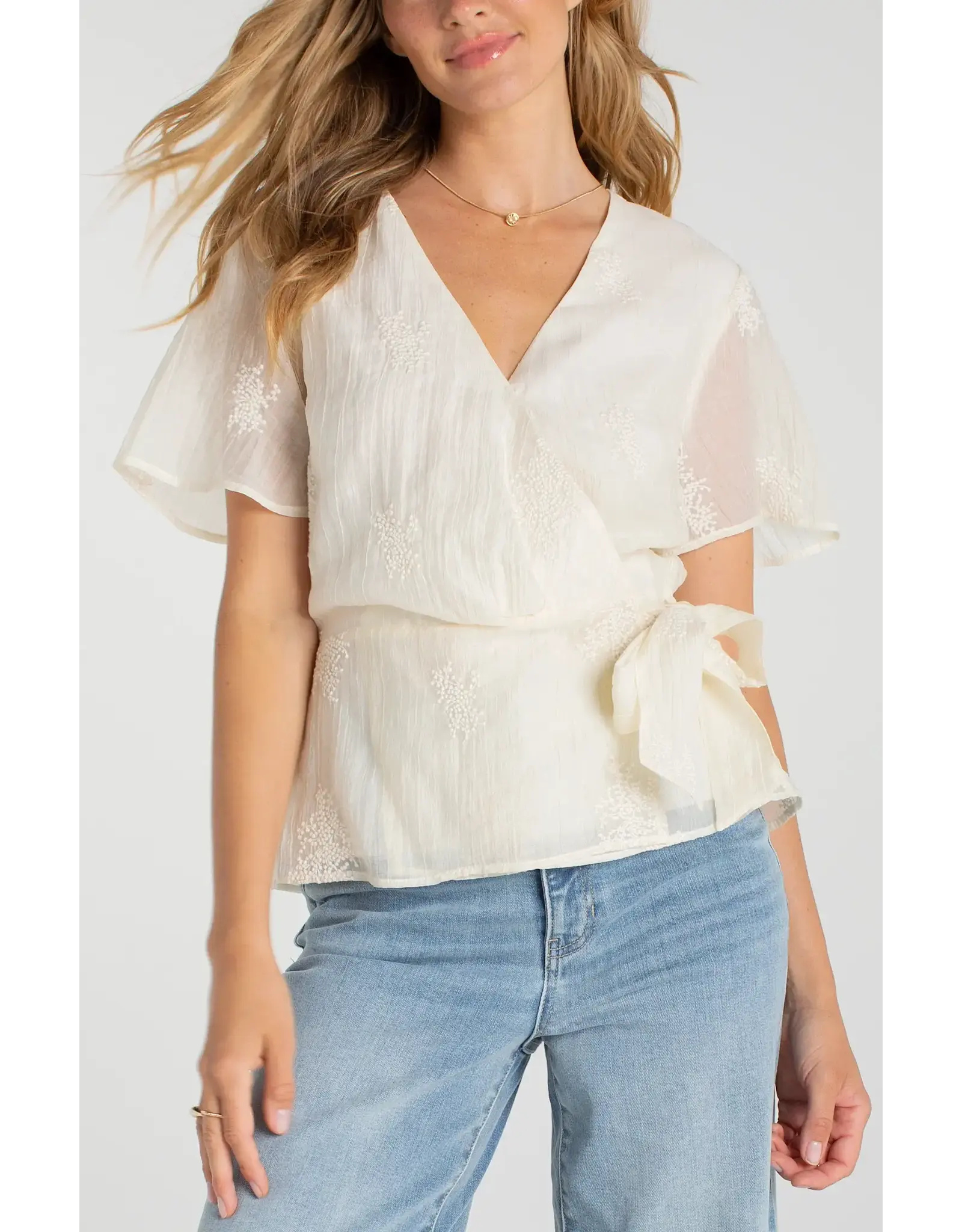 LIVERPOOL SSLV WRAP BLOUSE