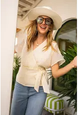 LIVERPOOL SSLV WRAP BLOUSE