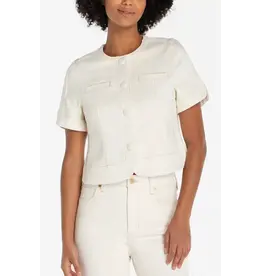 LIVERPOOL SSLV BUTTON JEAN TOP