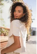 LIVERPOOL SSLV BUTTON JEAN TOP