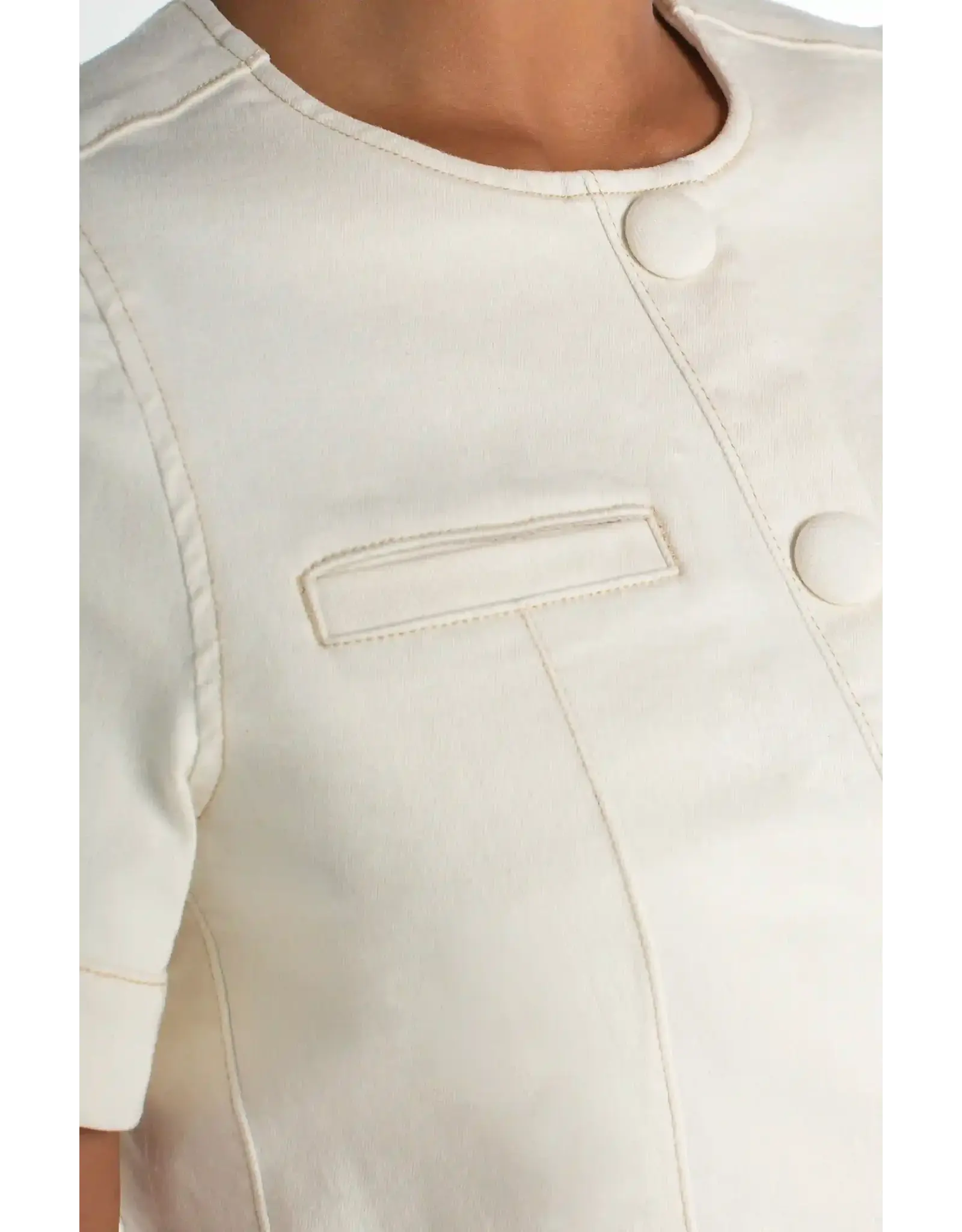 LIVERPOOL SSLV BUTTON JEAN TOP