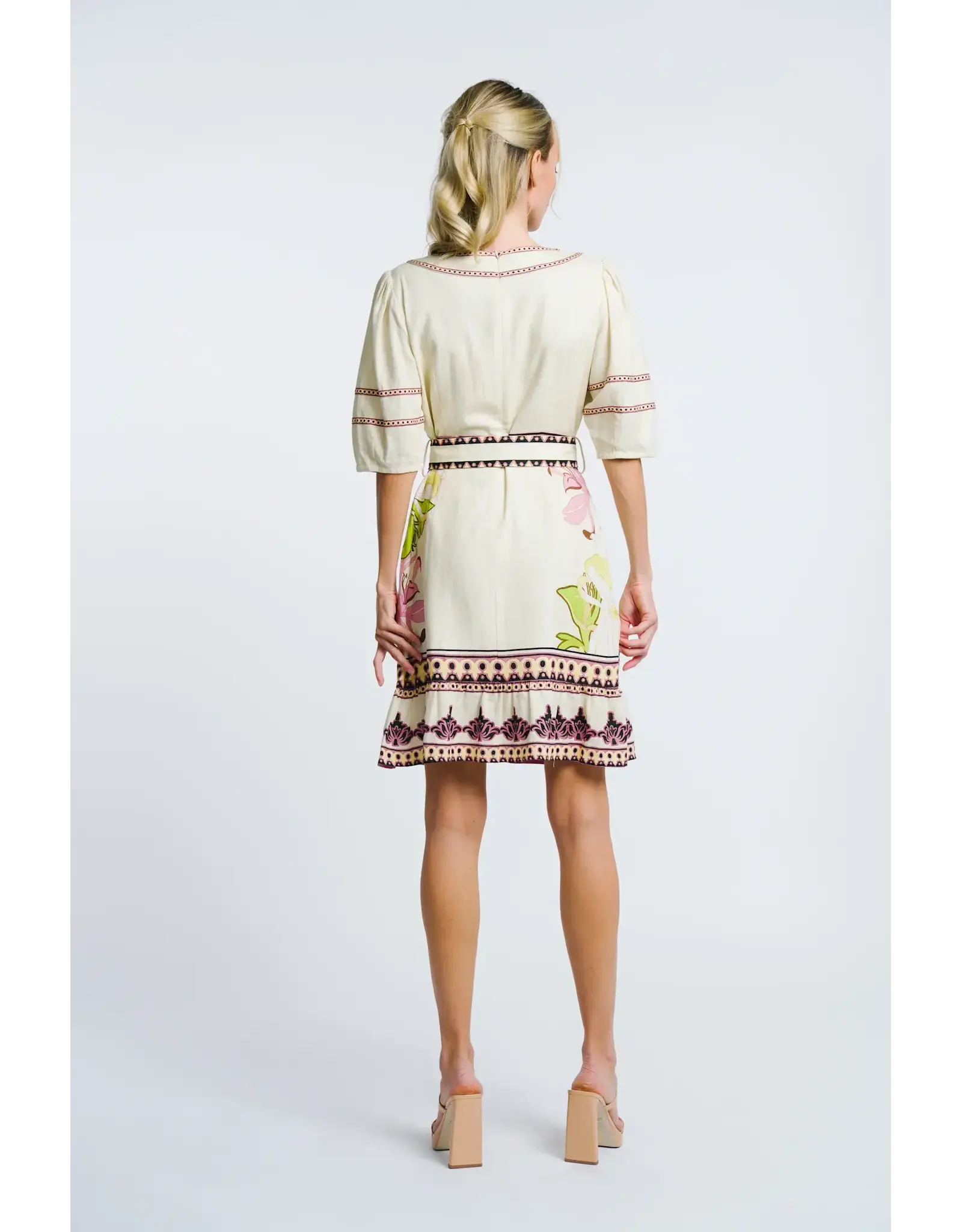 FLORAL PRINTED BELTED MINI