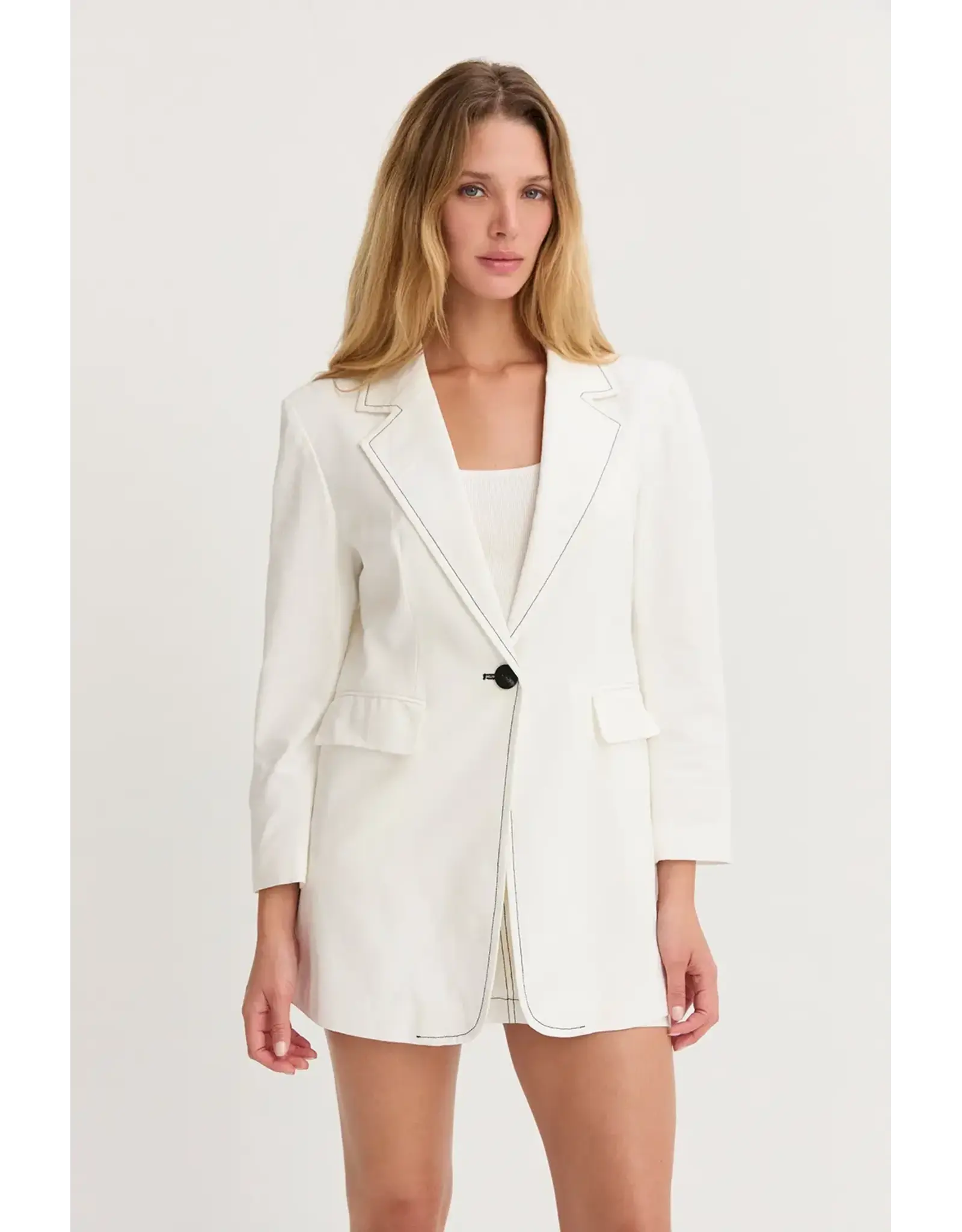 RENATA CONTRAST STITCH BLAZER