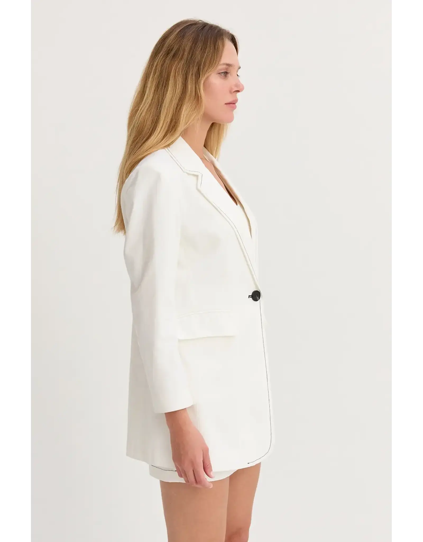 RENATA CONTRAST STITCH BLAZER