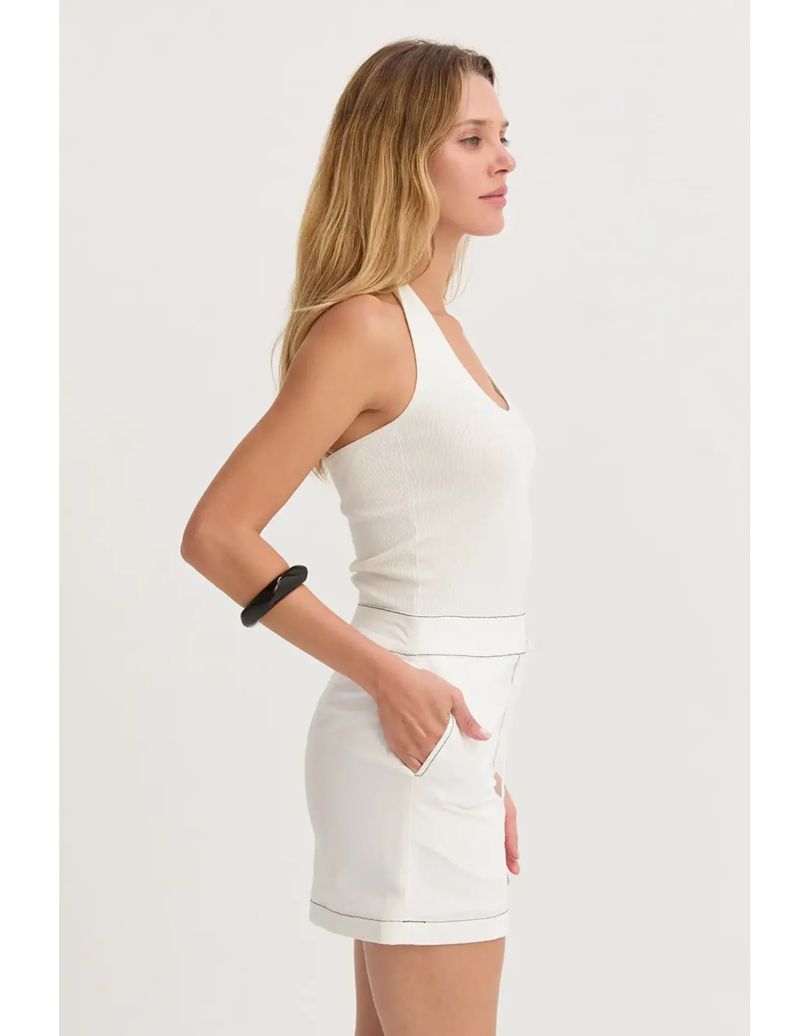 GENA CONTRAST STITCH SKIRT