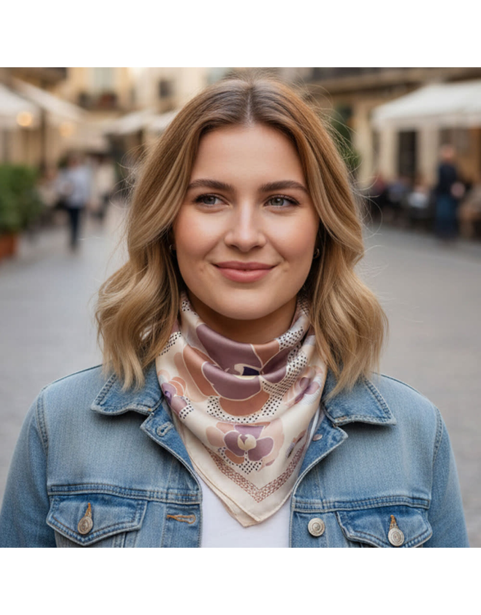 SENSIBLING FLOWER PRINT SILKY BANDANA SCARF