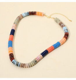 SENSIBLING RESIN DISC BEADED NECKLACE (multiple colors)