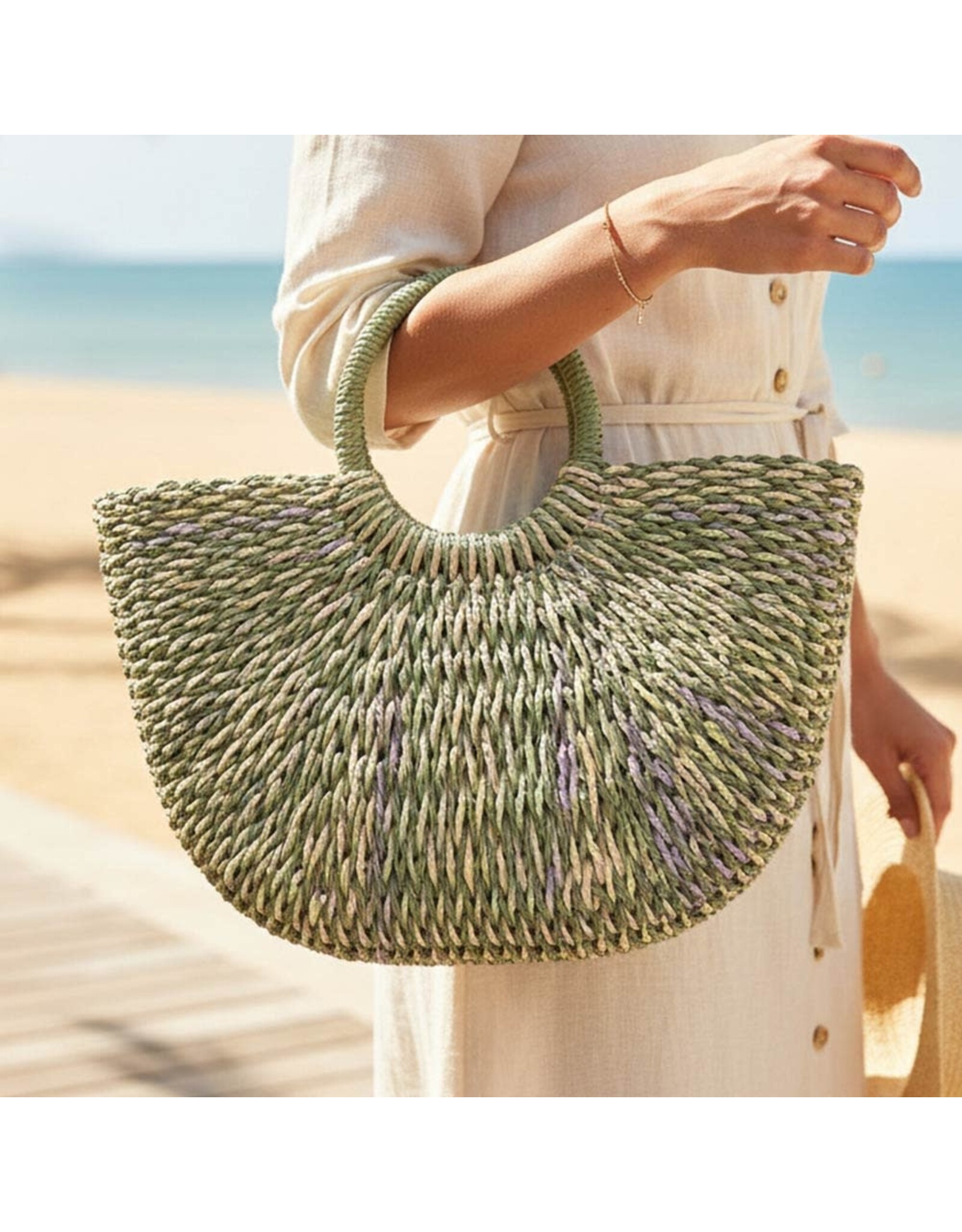 SENSIBLING ROUND WOVEN CROSSBODY BAG