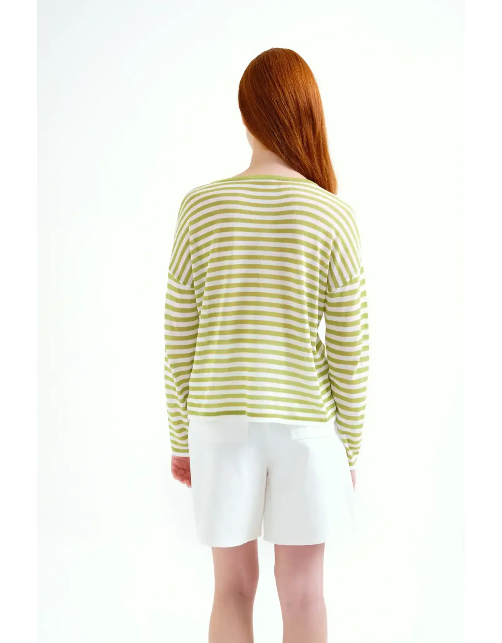 LSLV KNIT STRIPED TOP