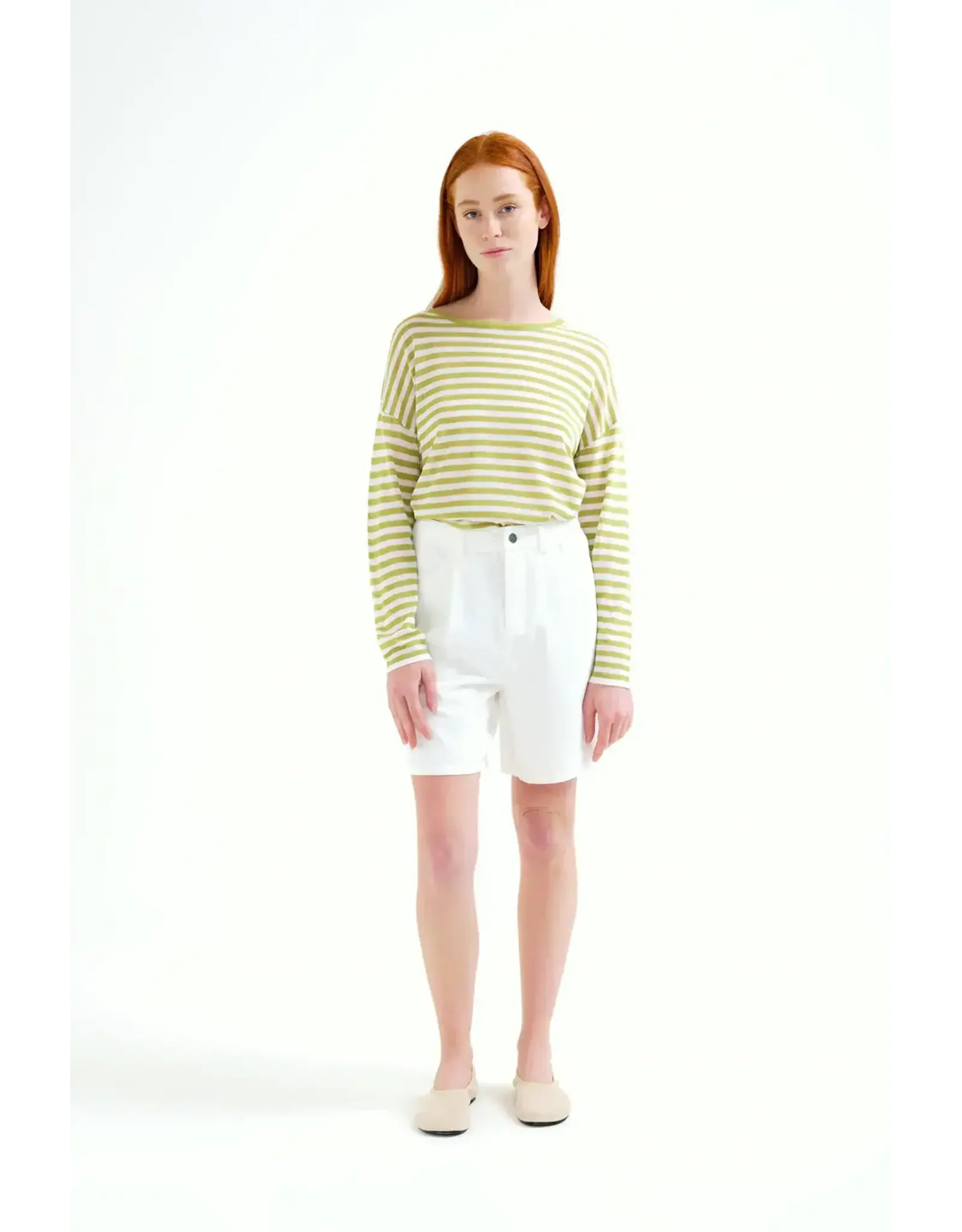 LSLV KNIT STRIPED TOP