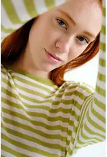 LSLV KNIT STRIPED TOP