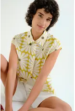 SSLV FLOWERBURST COLLARED TOP