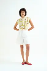 SSLV FLOWERBURST COLLARED TOP