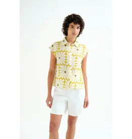 SSLV FLOWERBURST COLLARED TOP