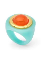 LUCAS JACK TORQUOISE RESIN RING ORG QUARTZ