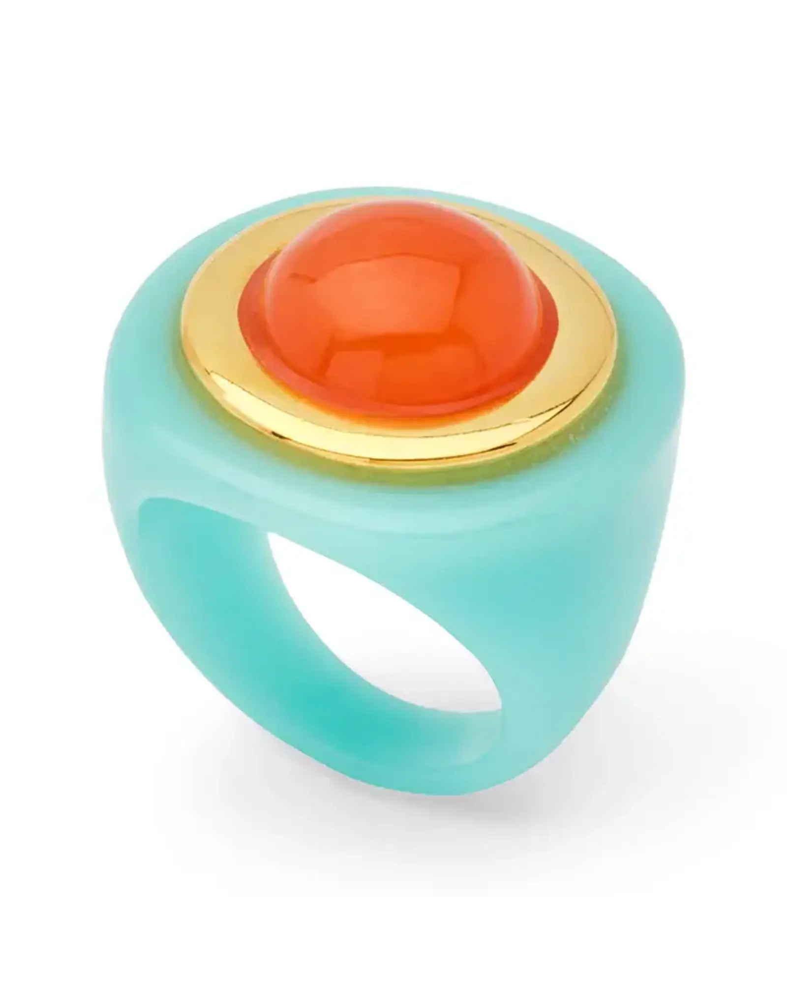 LUCAS JACK TORQUOISE RESIN RING ORG QUARTZ