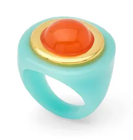 LUCAS JACK TORQUOISE RESIN RING ORG QUARTZ