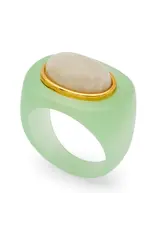 LUCAS JACK AQUA RESIN RING MOONSTONE